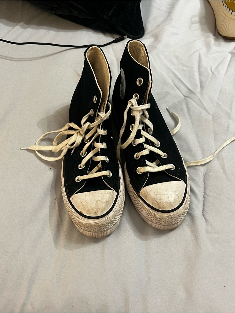 Converse Black High-Top Sneakers with White Accents